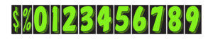 7.5 in. CHARTREUSE WINDSHIELD NUMBERS