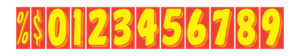 7.5 in. RED & YELLOW WINDSHIELD NUMBERS